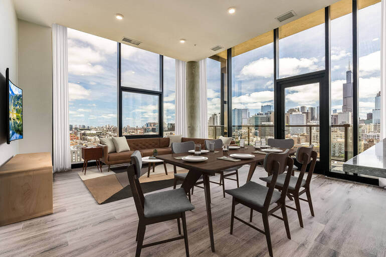 Salon après home staging virtuel