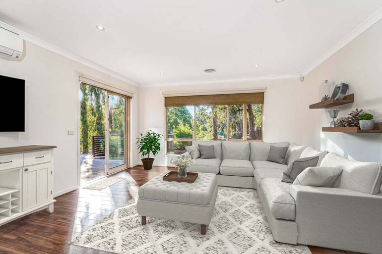 Salon après home staging virtuel